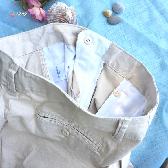 LANDS' END Mid Rise, Wide Leg, Light Beige Pants - Picture 11 of 12